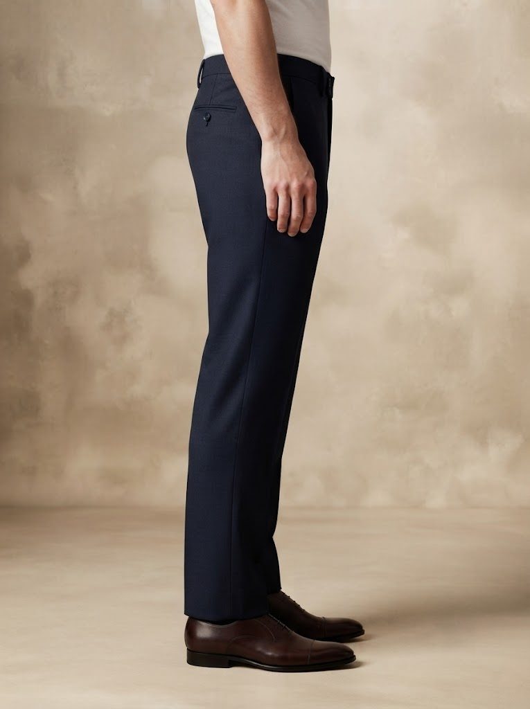 Classic Navy Tailored Trouser, side view
