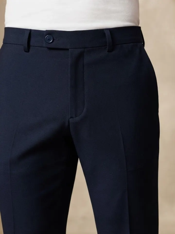 Bemount Classic Navy Tailored Trouser, waist view