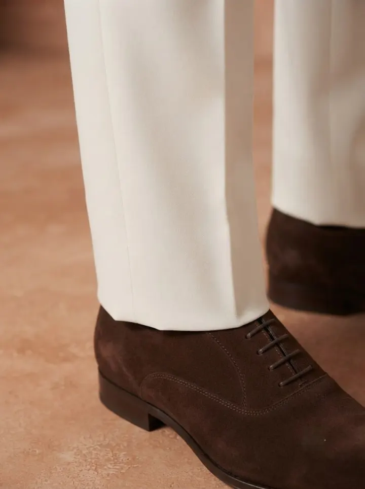 Bemount Crisp Ecru Tailored Trouser, hem view