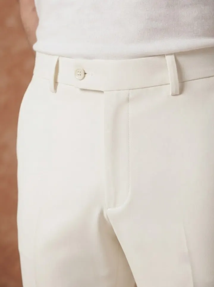 Bemount Crisp Ecru Tailored Trouser, waist view