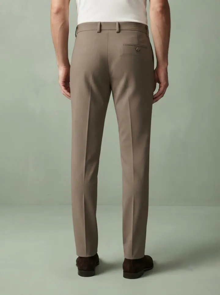 Bemount Earthy Taupe Tailored Trouser, back view
