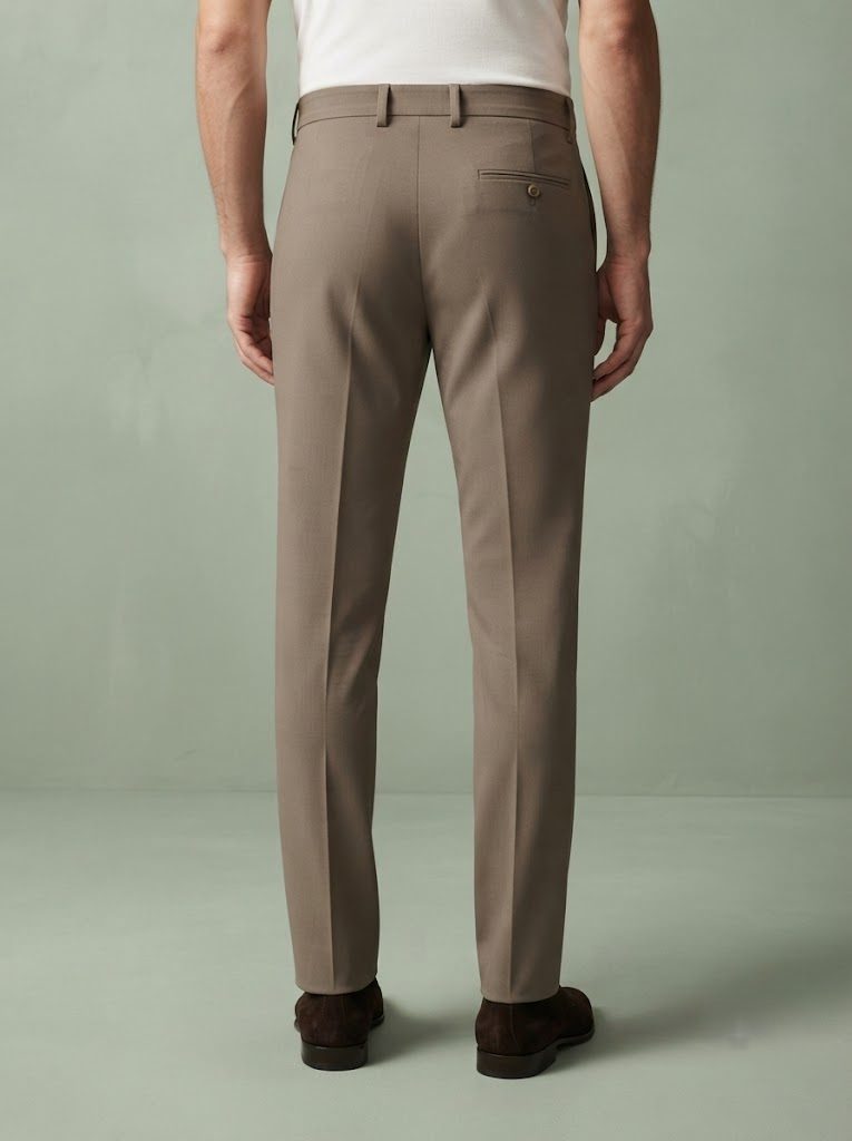 Earthy Taupe Tailored Trouser, back view