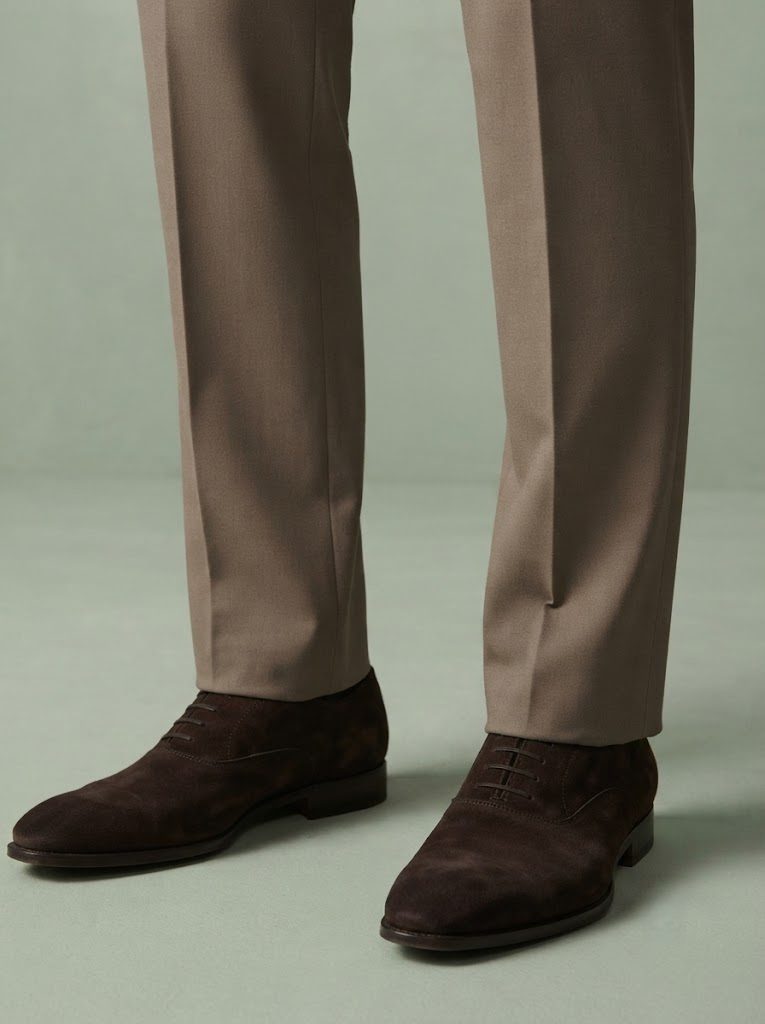 Earthy Taupe Tailored Trouser, hem view