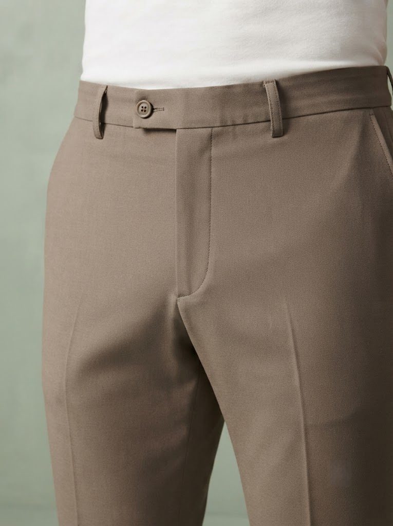 Earthy Taupe Tailored Trouser, waist view