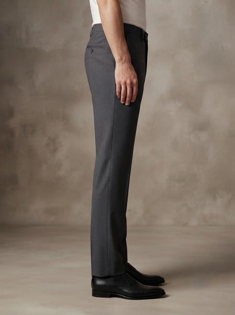 Executive Charcoal Tailored Trouser, side view