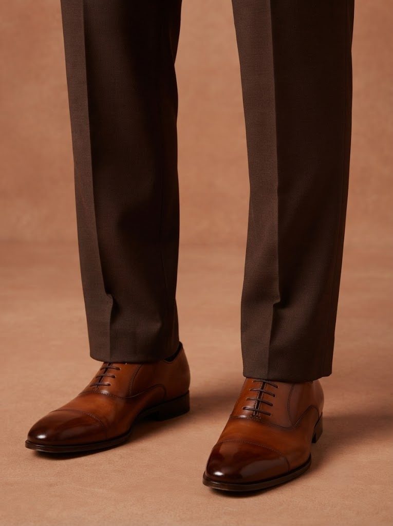 Rich Chocolate Tailored Trouser, hem view