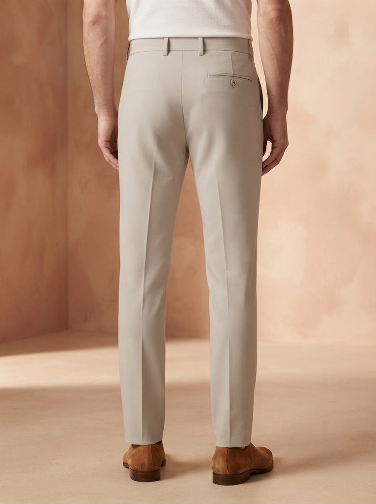 Versatile Stone Tailored Trouser, back view
